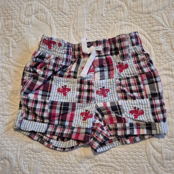 Gymboree boys size 3-6 months patchwork lobster shorts, vguc - Picture 1 of 4